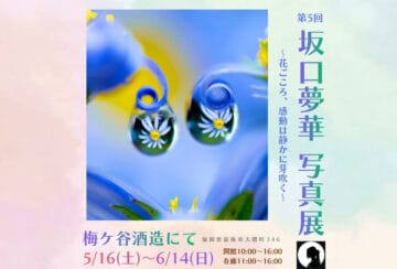 【嘉麻】5月16日（土）～6月14日（日）梅ケ谷酒造で「第５回 坂口夢華 写真展」が開催されます！5月24日（日）・31日（日）は「梅ケ谷マルシェ」も同時開催！