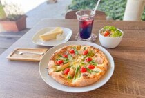 【福智】旬の食材をたっぷり使用したピザランチ♪ピザカフェ げんき畑のアスパラとベーコンのピザ