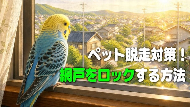 インコなどペットの脱走対策！網戸が開かないようにロックする方法