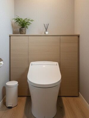 キャビネット付きトイレ