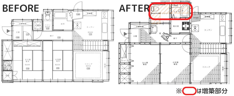増築リフォーム 車いす 間取り図