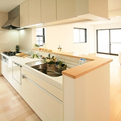 カウンターの高さ変更リフォームイメージ