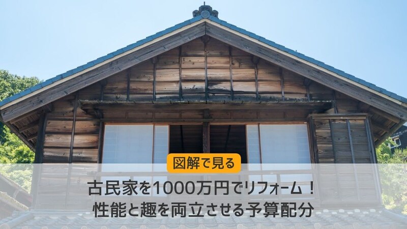 【図解で見る】古民家を1000万円でリフォーム！性能と趣を両立させる予算配分とは