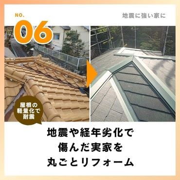 事例⑥：地震や経年劣化で傷んだ実家を丸ごとリフォーム【1,470万円】