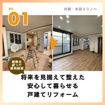 事例①：将来を見据えて整えた、安心して暮らせる戸建てリフォーム【920万円】