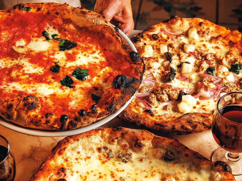 中目黒『Pizzeria e Trattoria da ISA』の「豚あらびき肉とじゃがいものピッツァ」、「マルゲリータ」、「４種のチーズ」