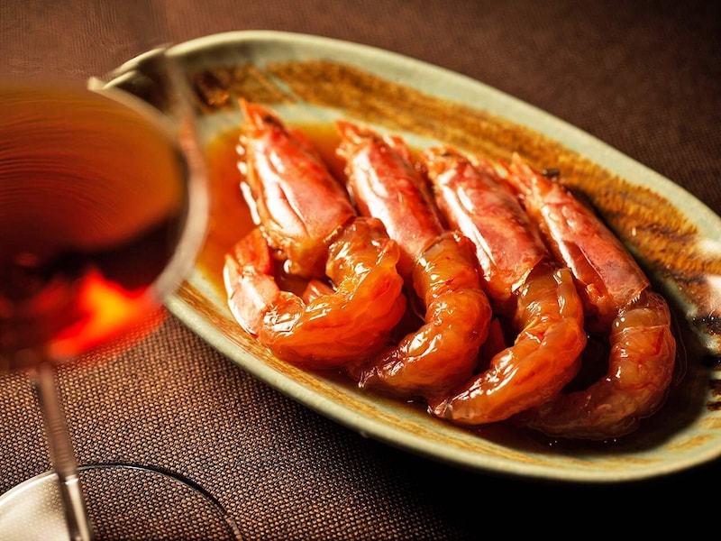 五反田『彬龍華66』の「生海老の紹興酒漬り」