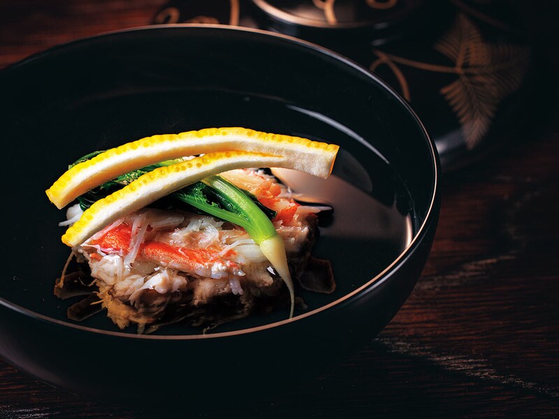 神谷町『無題』の「間人ガニのしんじょとうぐいす菜」