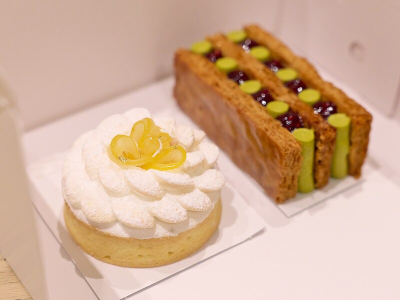 神谷町『Hills House Dining 33 Pâtisserie à la maison』の「ミルフイユ」、「タルトシトロン」
