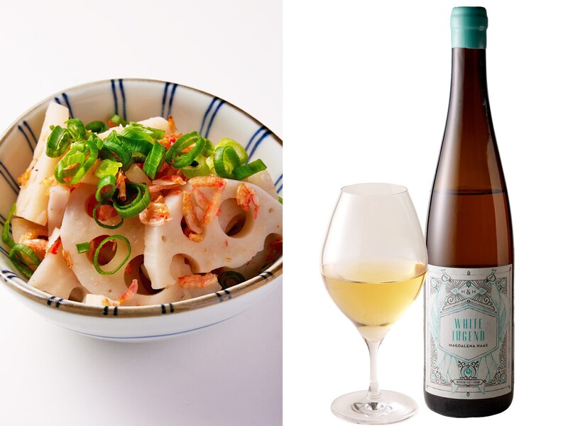 神楽坂『LAURA』の「れんこんと小海老の浅漬け」と「ホワイト・ユーゲント 2022」