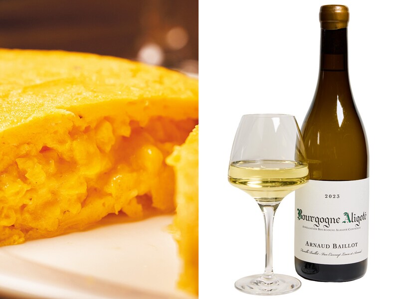 新富町『Ginza Machi Pon』の「フォアグラ入りオムレツ」と「アルノー・バイヨ ブルゴーニュ・アリゴテ」