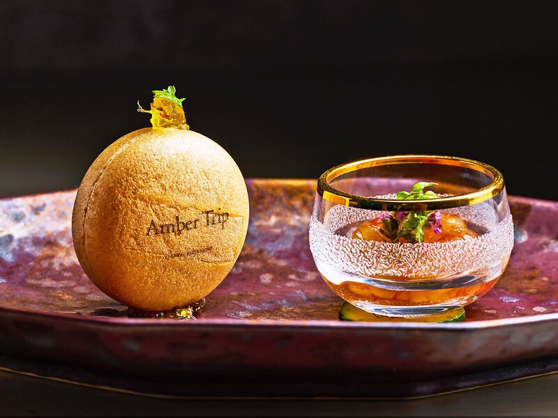 六本木『Amber Trip』の「フォアグラ 甘海老」