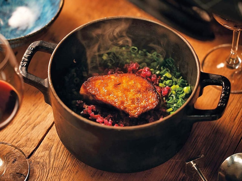 乃木坂『HOUSE』の「照り焼きフォアグラのピラフ シバ漬け＆青ネギ」