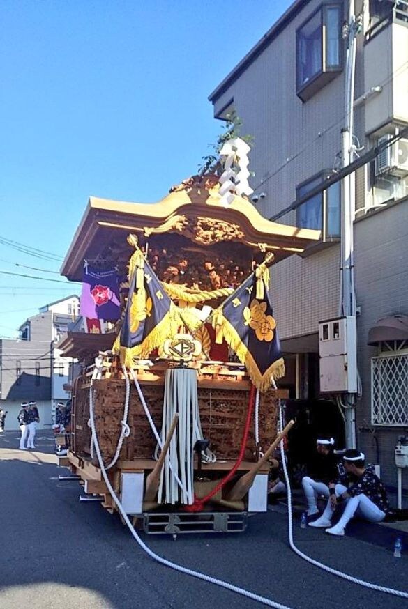  実物となる上町のだんじり。ミニだんじりはこの1/20スケール