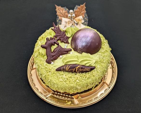  上から見た様子。ピスタチオのグリーンとは違う、抹茶が持つ繊細な緑色に心つかまれる