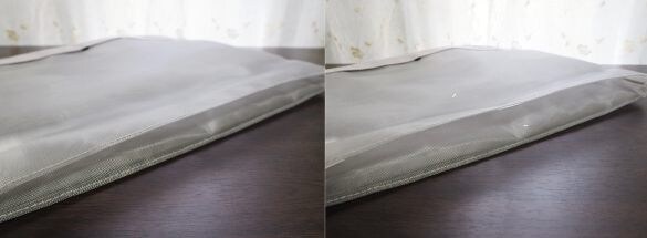  左：たたんだ状態、右：広げた状態