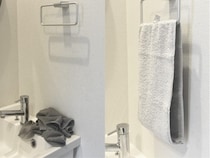 洗面所のタオル 「いつも湿ってるし、気づいたら落ちてる問題」ニトリの“くるくるタオル”に変えたら一発解決！ 手頃な価格も嬉しい