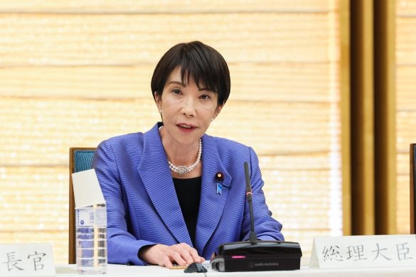  普段は青いスーツを着ることが多い高市首相画像：首相官邸HPより