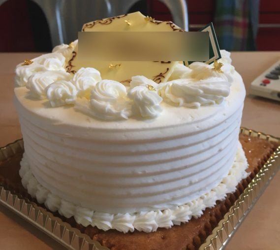  実際のケーキ（夏海さん提供写真）