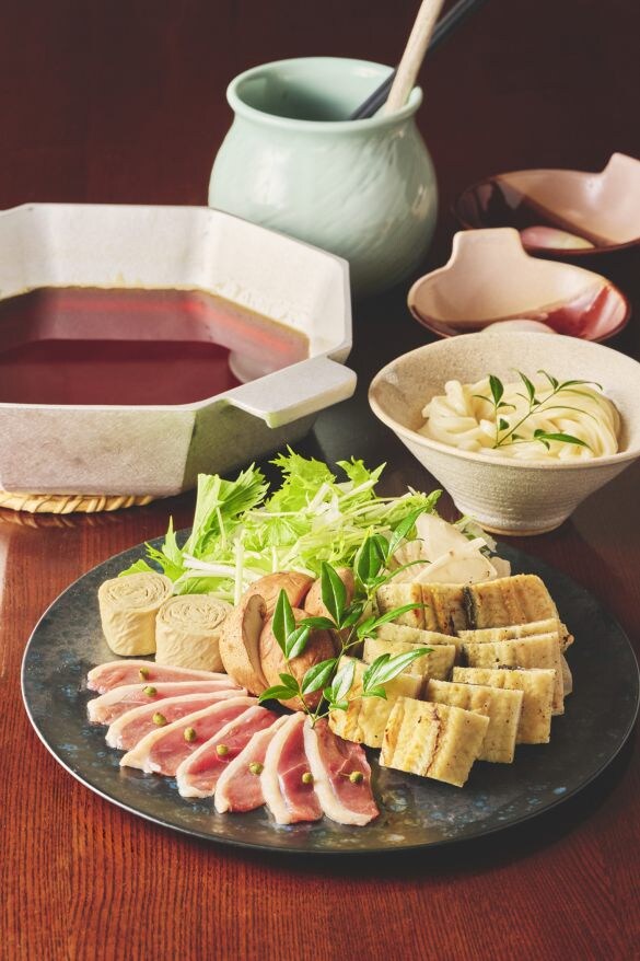  夕食「う鴨鍋会席」のう鴨鍋