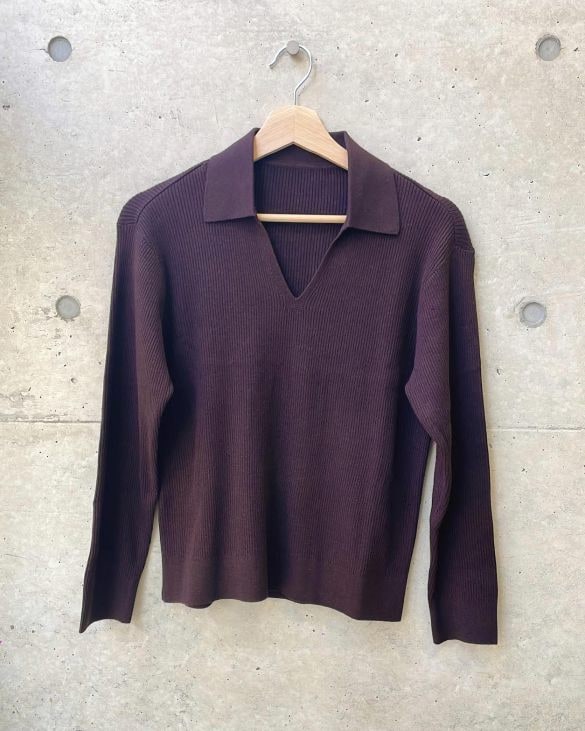 UNIQLO　ウォッシャブルニットリブポロセーター