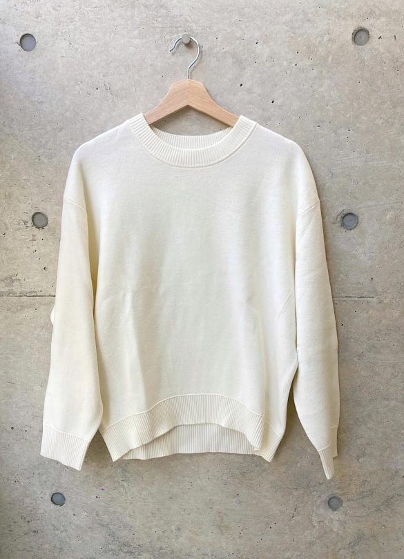 スウェットライクニットオーバーサイズプルオーバー