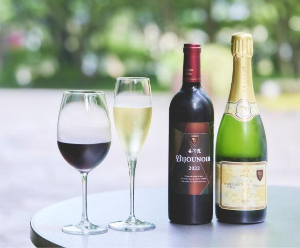  一帯を森に囲まれた広大なぶどう畑と工房で醸造される良質なワイン