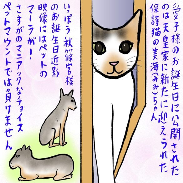 愛子さまの保護猫イラスト