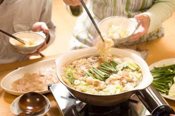 もつ鍋を食べる