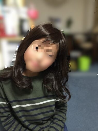 わたしのウイッグで遊ぶ息子