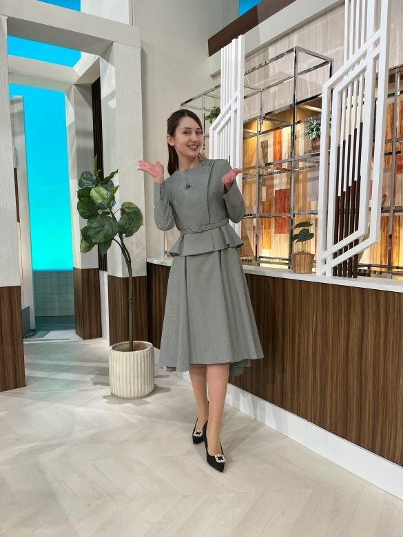 スタジオにて。その日の衣装で