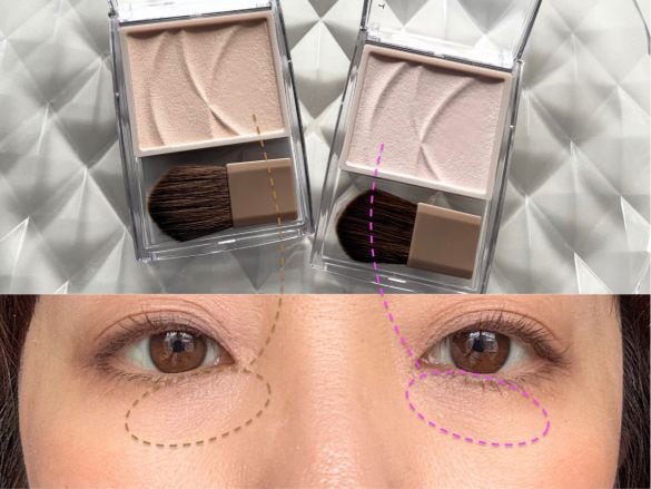  左が既存色「01 フィルターベージュ」、右が新色「02 フィルターピンク」