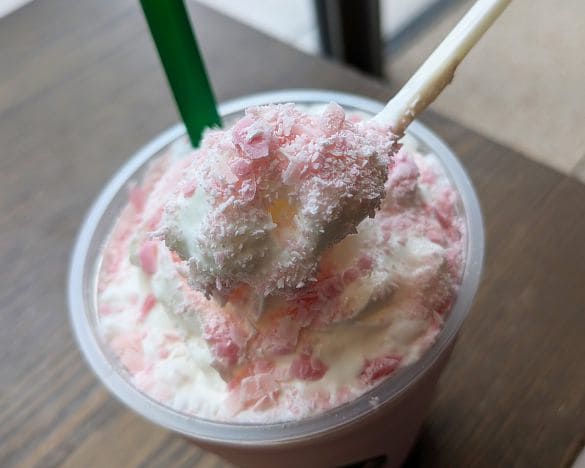  桜が咲く前に、桜の花びらの世界観をフラペチーノで楽しめてしまいます