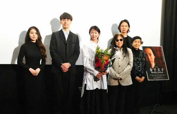  左から大西ヤスエ、三浦誠己、菜葉菜、浜野佐知監督、小林且弥、白川和子（敬称略）