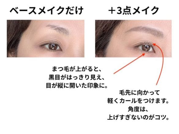 まつ毛メイクの比較