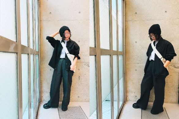  左：ユニクロのシャツジャケット、右：ファミマのジップアップジャケット