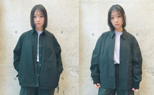  左：ユニクロのシャツジャケット、右：ファミマのジップアップジャケット