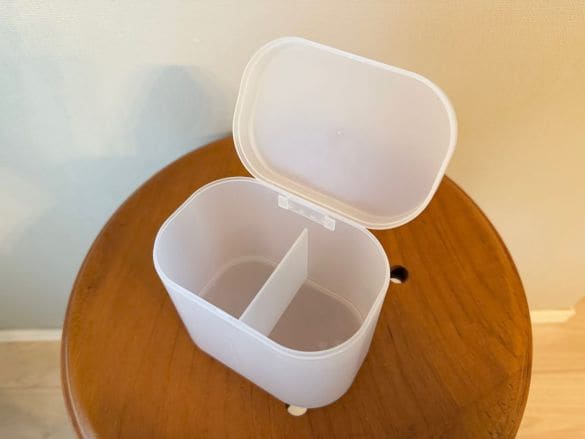 再生ポリプロピレン入りコットン　綿棒ケース　蓋付