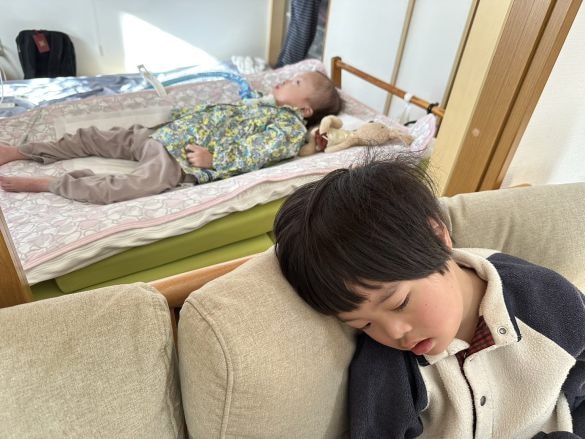  手前から、やまとくん、恵満ちゃん