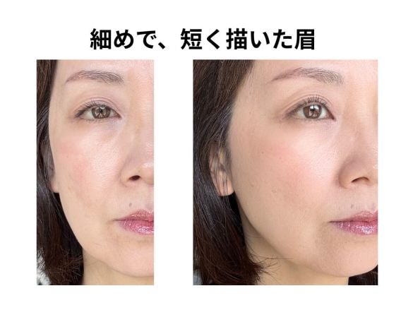 眉毛の形　短め