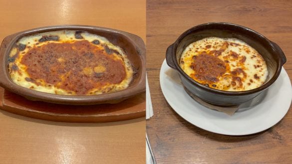  左：サイゼリヤ「ミラノ風ドリア」（税込300円）右：オリーブの丘「ボローニャドリア」（税込539円）