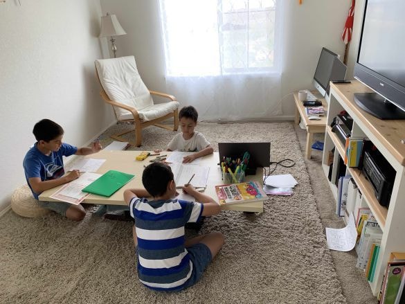  アメリカで暮らしていたときの自宅。子どもたちには日本語の勉強もさせていたそう