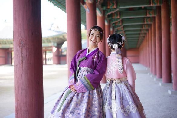 韓国で娘と