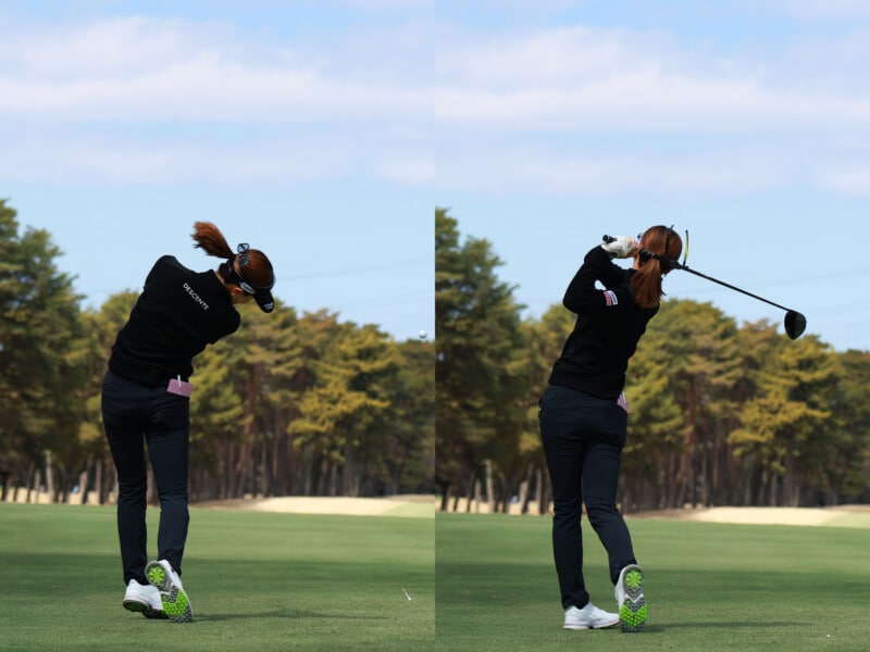 青木香奈子のスイングを解説！クラブに強烈に負荷をかける