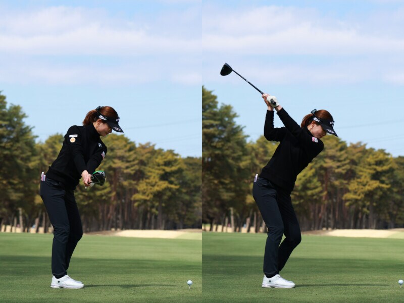 青木香奈子のスイングを解説！クラブに強烈に負荷をかける