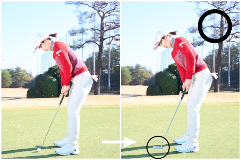 女子プロが教えるパット上達の秘訣！肩と腕の五角形をキープして打つ