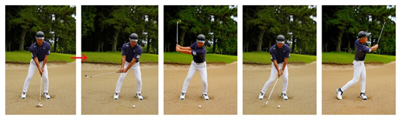 ピンから“遠いバンカー”からどう打つ？30ヤード離れた距離は「フェースを開いて…」