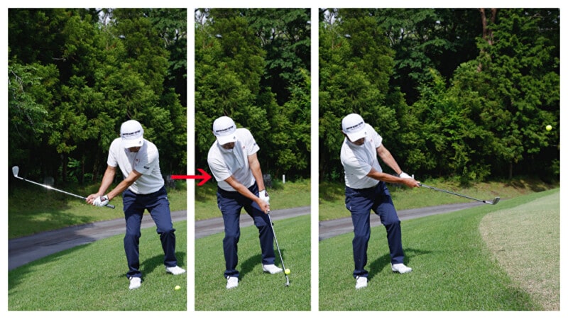 左足上がりから上手く寄せるコツとは?男子プロが解説