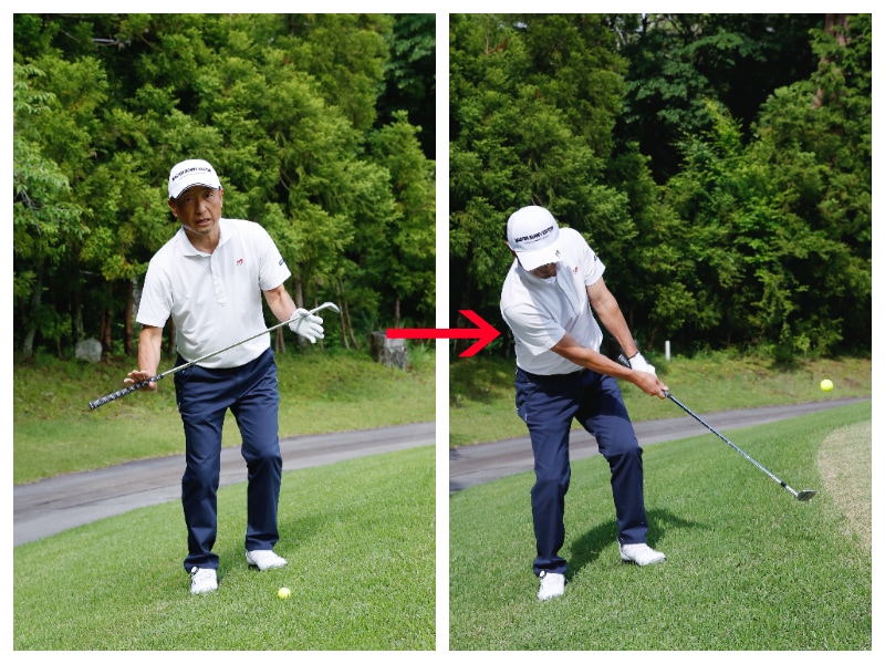 左足上がりから上手く寄せるコツとは?男子プロが解説