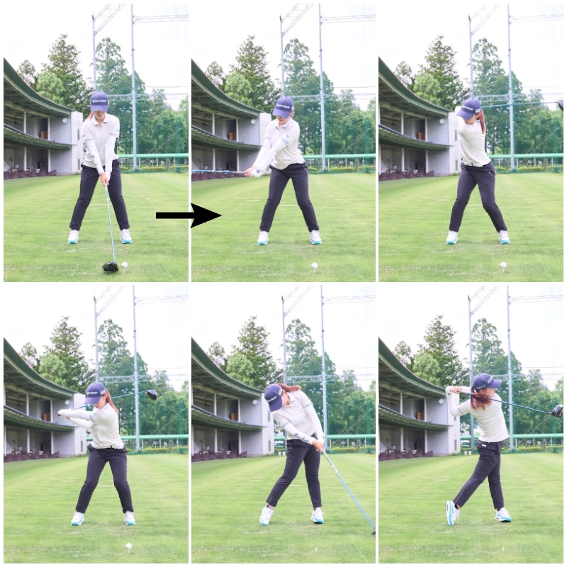 清本美波が教える飛距離アップのテク!体をタテに動かして地面反力で飛ばす